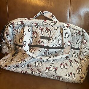 Vera Bradley Gray Penguin Travel Bag